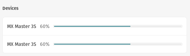 Mouse charge level as shown on Pop OS settings